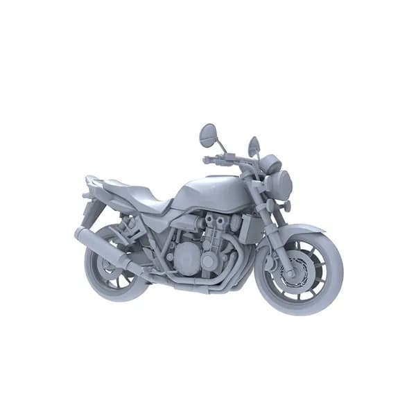 Сборная модель 1/700: Дорожный мотоцикл, неокрашенная заготовка, для байкерских сцен