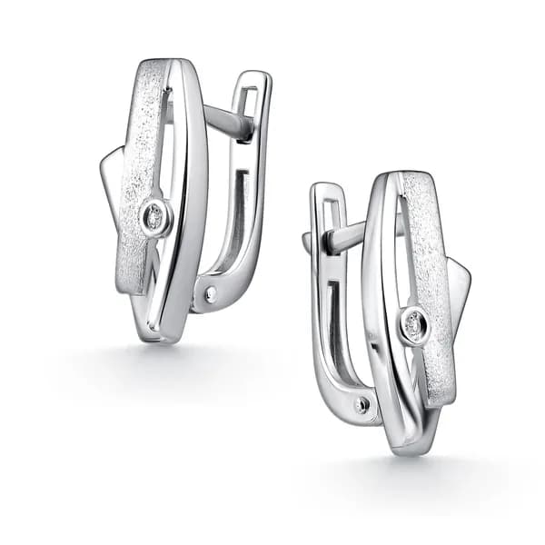 Серебряные серьги DIAMANT-ONLINE с бриллиантом 925 пробы