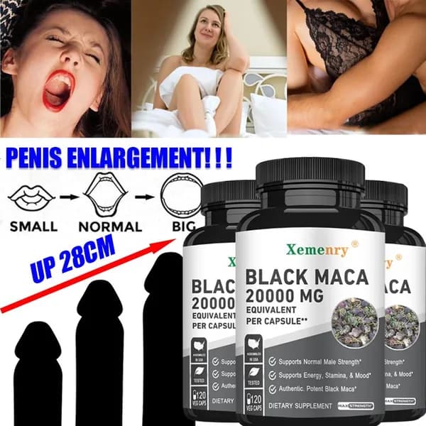 Xemenry Black Maca 20000 MG - Повышает энергию, выносливость и улучшает настроение.