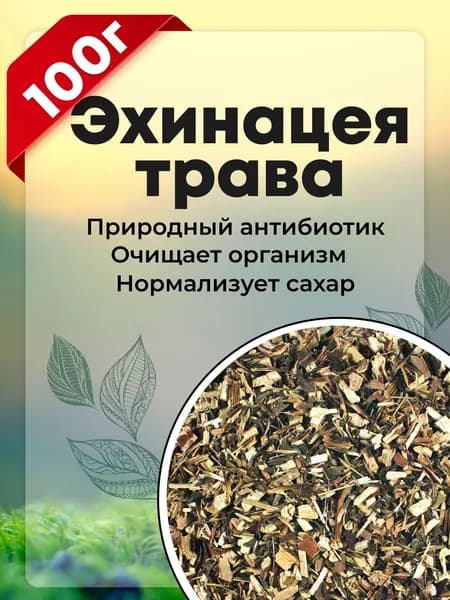 Эхинацея трава фиточай сушеный травяной чай для иммунитета, 100 гр