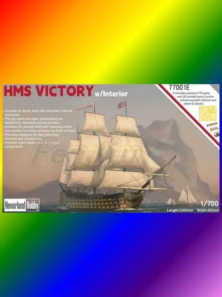 Neverland Hobby N77001E 1/700 HMS Victory, внутренняя "элитная версия" модели корабля Kit