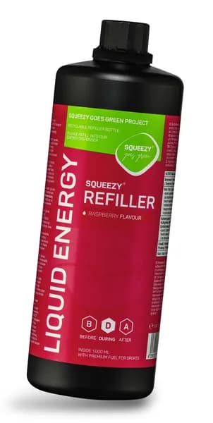 Гель питьевой с электролитами SQUEEZY LIQUID ENERGY, 1000 мл, (Малина),