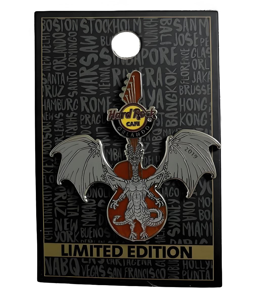 Значок Hard Rock Cafe Orlando Dragon Guitar