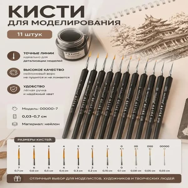 Премиумкомплект из 11 инструментов для лепки миниатюр
