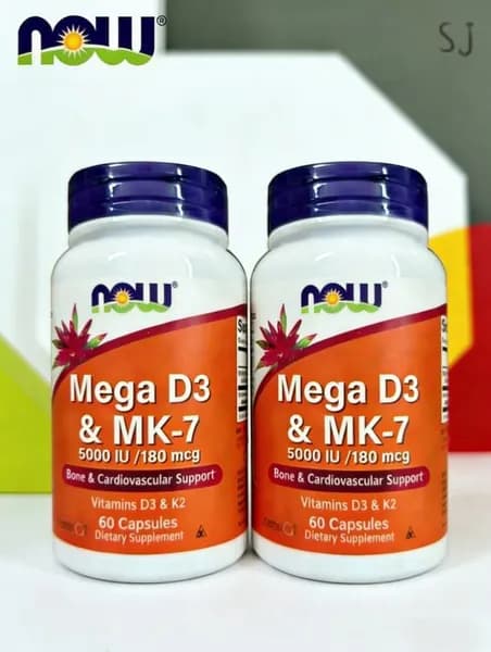 NOW Foods, Mega D3 & MK-7 120 мягких капсул