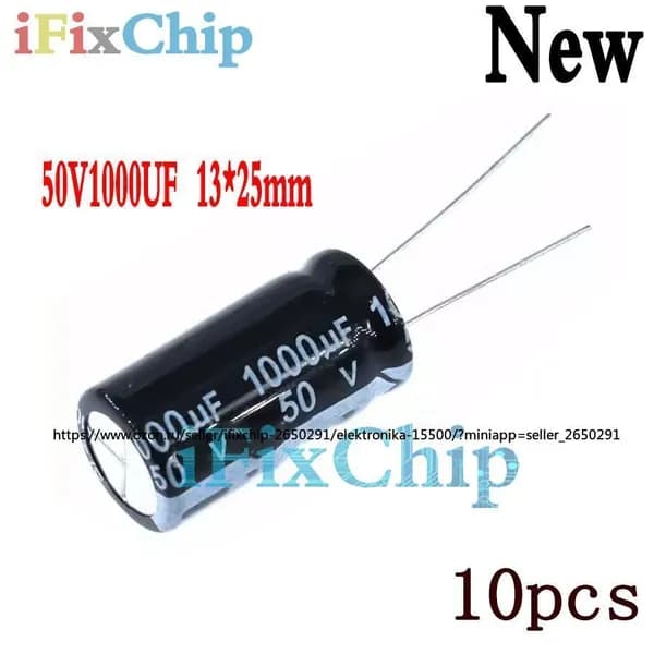 10шт /упак Higt quality 50V1000UF 13*25mm 1000UF 50V 13*25 Electrolytic capacitor