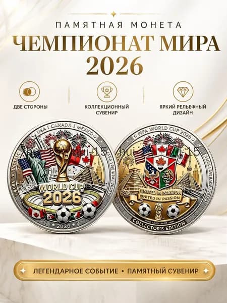 Монета в честь Чемпионата мира по футболу 2026 года