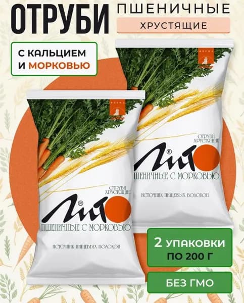 Отруби ЛИТО пшен гран хруст 200 г кальций/морковь