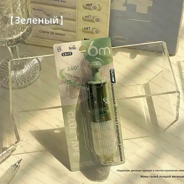 Корректирующий клей-карандаш ST-47, 6 м, зелёный