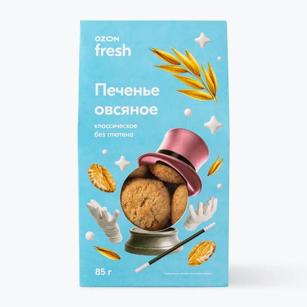 Печенье Овсяное классическое без глютена 85 г, Ozon fresh