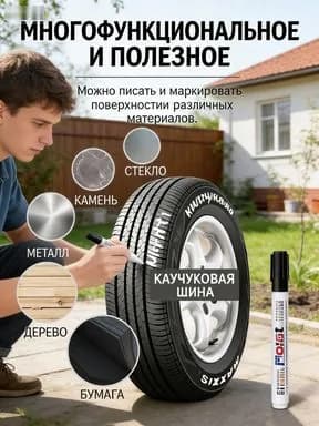 Маркер Лаковый, толщина: 1.5 мм, 1 шт.для граффити, для декорирования