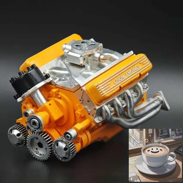 Бензиновый двигатель OHV V8 (1/6 масштаб) 44 см - Детальный конструктор для моделизма