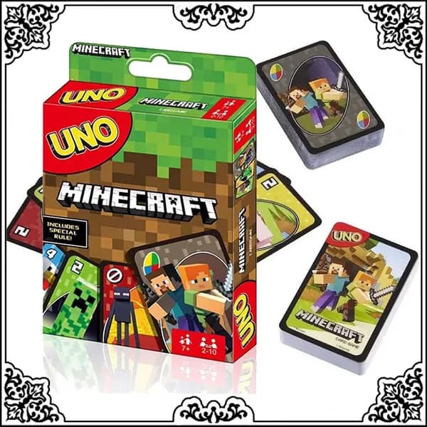 Настольная карточная игра UNO Майнкрафт 108 карт, Новая версия игры для всей семьи