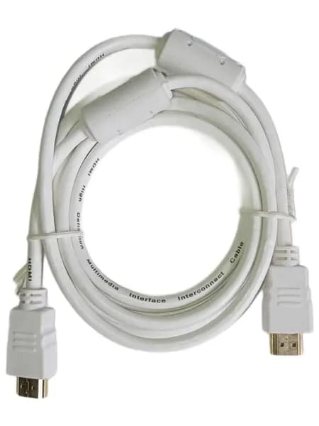 Кабель HDMI - 1.8м WH(v1.4) с ферритовыми кольцами (белый) позолоченными контактами (1,8м)