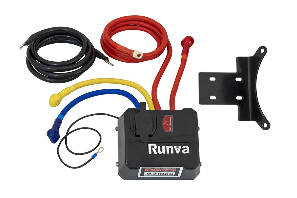 Лебёдка автомобильная электрическая 24V Runva EWB9500MAX-Q-SSRMAC24V 4350 кг MAX влагозащищенная, комбинированный роспуск, синтетический трос