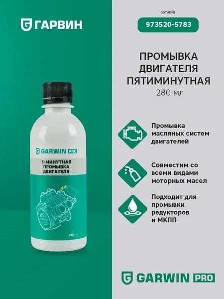 GARWIN PRO 973520-5783 Промывка двигателя пятиминутная ПЭТ 280 мл