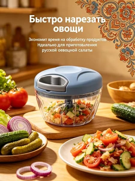 Ручной кухонный измельчитель, 500 мл