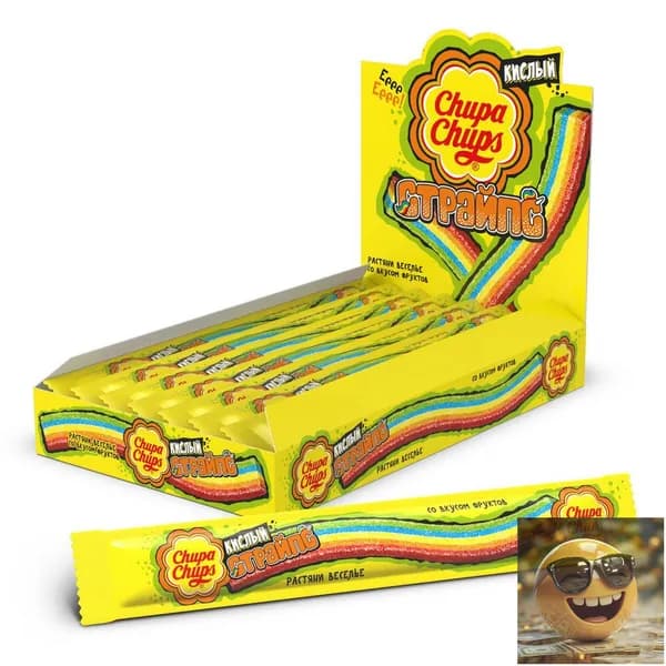 Эксклюзивный мармелад Chupa Chups Страйпс, 12 штук по 10,5 г