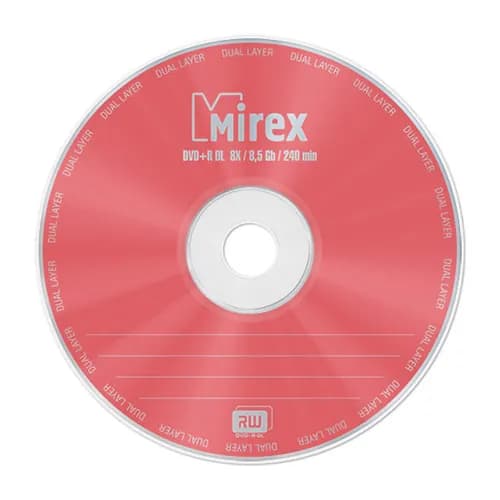 Диск DVD+R Mirex 8.5 Gb, 8x, Slim Case (1), Dual Layer (1/50) 204190 (UL130062A8S), 1 шт