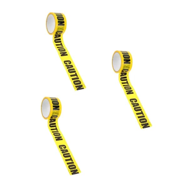 Жёлтая предупреждающая лента с надписью caution, набор из 3 шт для салона
