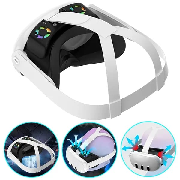 Вентилятор охлаждения для Meta Quest 3 с RGB-подсветкой и силиконовым экраном