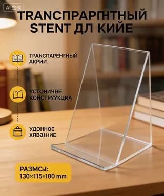 Акриловая L-подставка 130100115 мм, прозрачная, 1 шт.