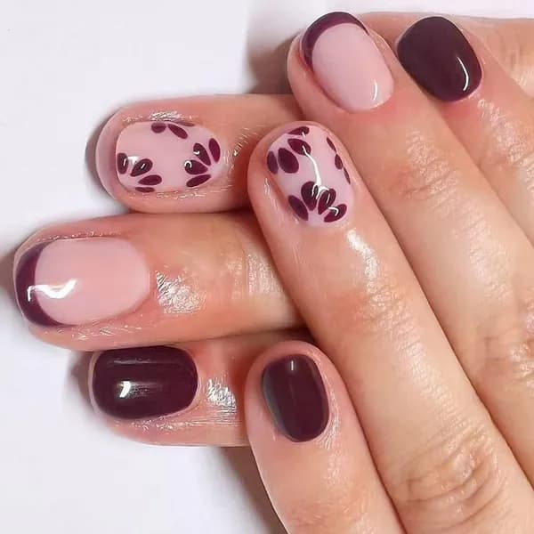 24 шт. Французские накладные ногти, короткие круглые