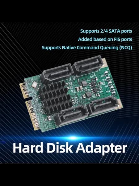 Mini PCI-E to SATA3.0 адаптер для B+M Key, 2 4 SATA