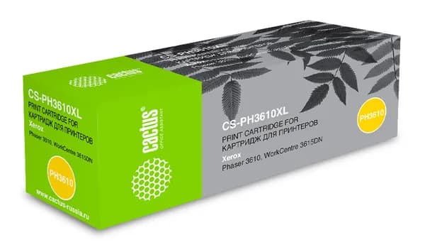 Картридж Cactus CS-PH3610XL 106R02732 черный, для XEROX Ph 3610/WC 3615DN, ресурс до 25300 страниц