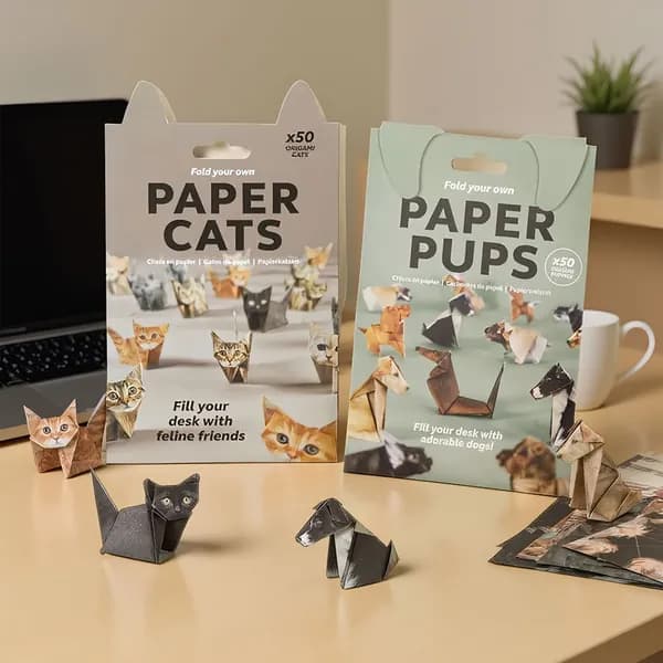 3D-модель кошки для оригами ручной работы, набор для творчества с наклейками