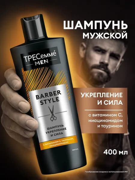 ТРЕСеммé MEN Шампунь мужской для волос укрепляющий, 400 мл