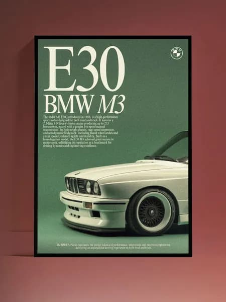 Постер на стену BMW E30 без рамы (29,7х42см)