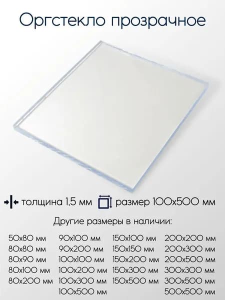Оргстекло экструзионное лист 1,5x100x500 мм