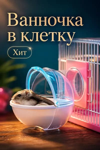 Ванночка для грызунов с прозрачным откидным колпаком и креплением к клетке, 15 11 см