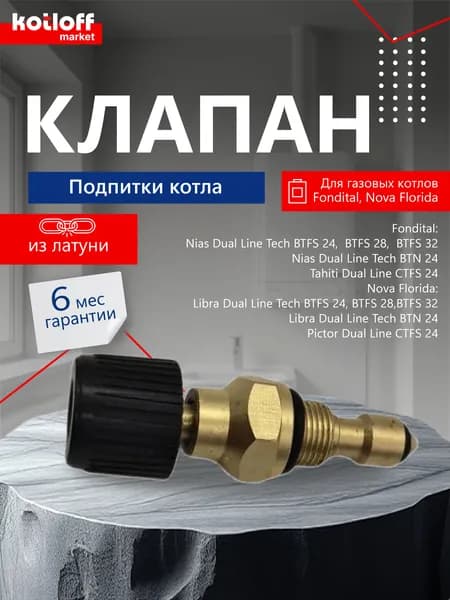 Клапан подпитки на газовый котел Fondital Tahiti, Nova Florida Pictor арт 6RUBICAR04