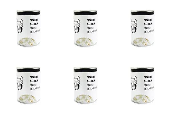 Вкус Азии Грибы консервированные Еноки Золотые нити, 400 г, 6 шт