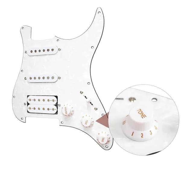 3-слойный SSH Loaded Prewired Pickguard Humbucker Pickups Set для электрогитары Strat ST White Pearl