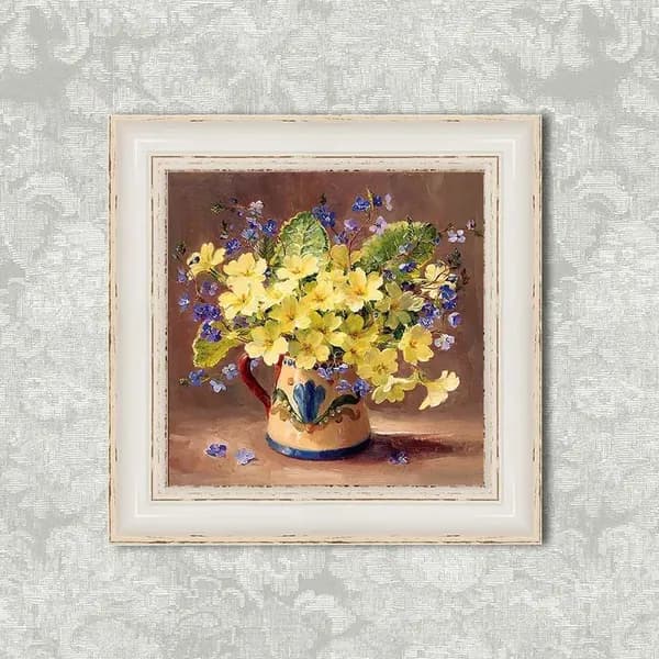 Картина на холсте "цветочки 21х21" 27x27 см