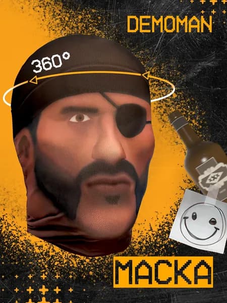 Карнавальная тканевая маска НА ЛИЦО Demoman Team Fortress 2 Подрывник