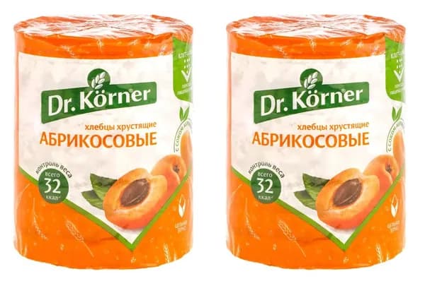 Dr. Korner Хлебцы Злаковый коктейль, Абрикосовые, 90 гр, 2 уп