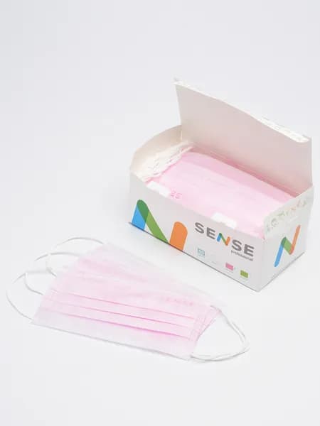 Маски медицинские SENSE Professional розовые, 50 шт.