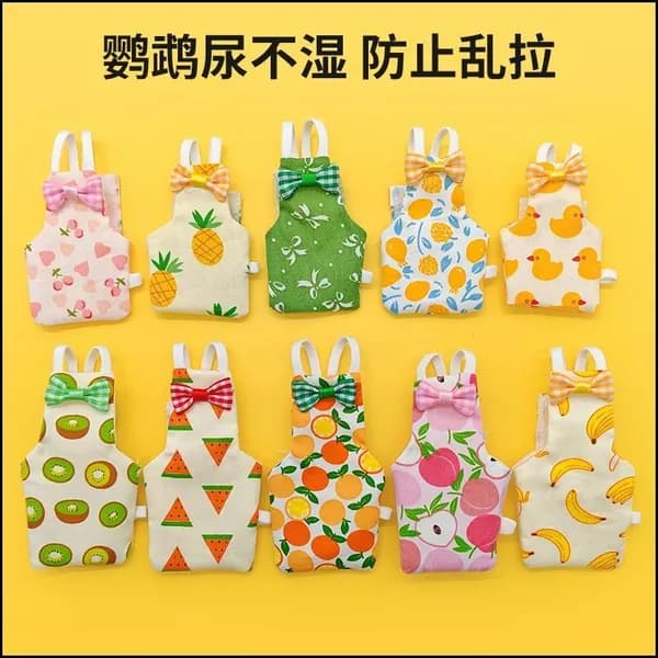 Стильный подгузник с эксклюзивным принтом фруктов и цветов, оснащенный галстукомбабочкой для корелл и голубей