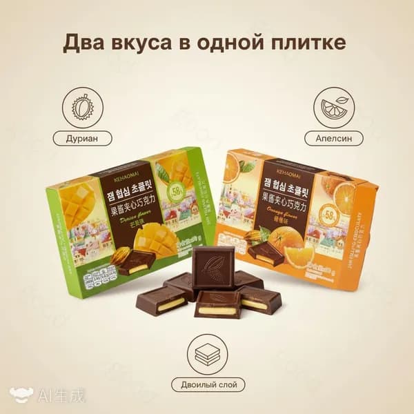 шоколад с начинкой из варенья