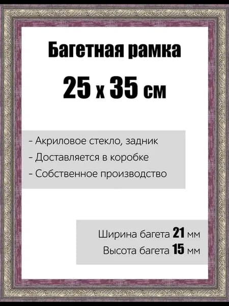 Рамка багетная со стеклом 25 x 35 см, модель РБ-095