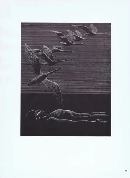 Вечно живые. Грезы. Сюжет 1. Стасис Красаускас. Антикварная цинкография. СССР, 1975 год