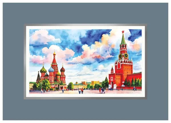 Интерьерный постер А5 с цветным паспарту