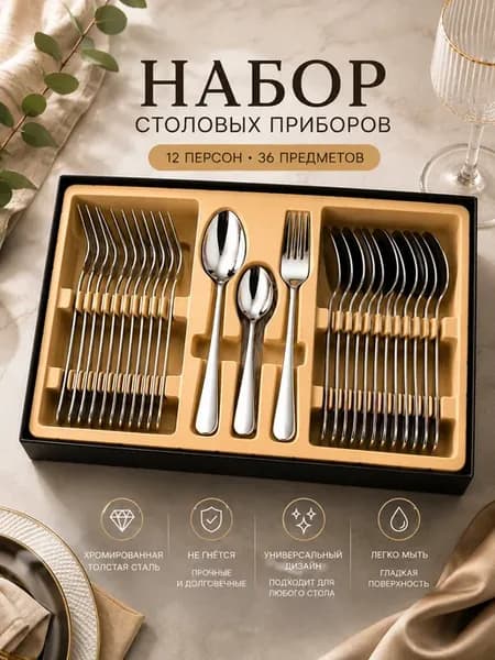 Набор столовых приборов на 12 персон, 36 предметов