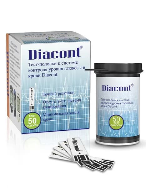 Тест полоски для глюкометра Diacont (Диаконт), 50 шт
