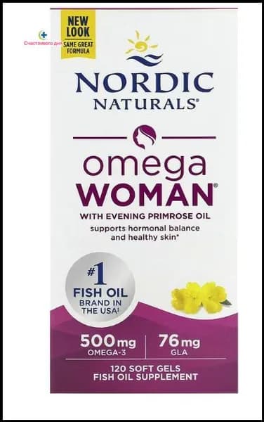 Nordic Naturals, Omega Woman, с маслом примулы вечерней, 120 капсул