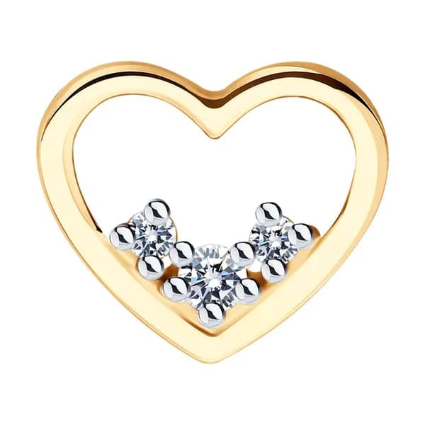 Золотая подвеска DIAMANT-ONLINE с фианитом 585 пробы